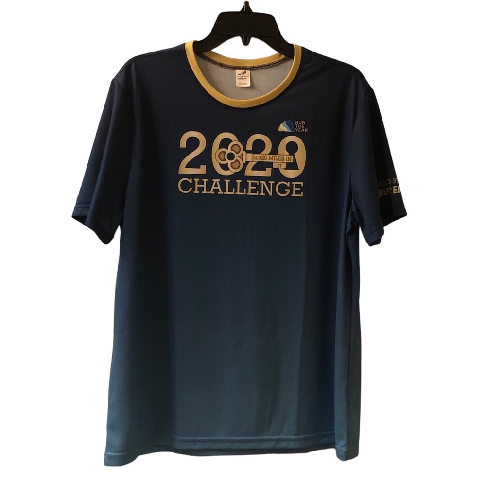 2020 Challenge Blue Run the Edge Scoop Neck Shirt L